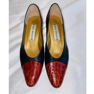 Vintage‎ Evan-Picone Leather/Reptile Embossed Pumps - Size 8.5 N - Made in Italy